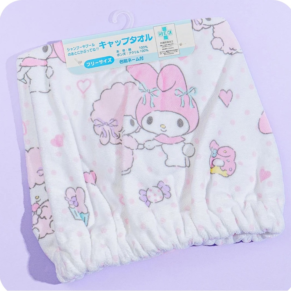 ✅Sanrio My Melody & My Sweet Piano Besties Towel Cap